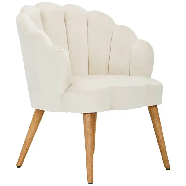 MID.YOU KŘESLO, dřevo, textil, krémová, ecru