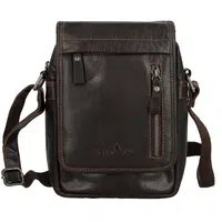 Pánská kožená crossbody taška tmavě hnědá - Greenwood Olivier