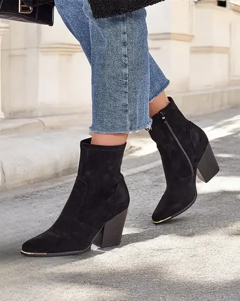 Resti Eko-suede women's boots on a stiletto heel Gris