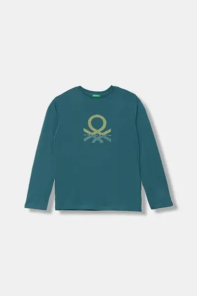 Dětské bavlněné tričko s dlouhým rukávem United Colors of Benetton