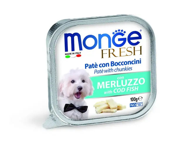 Monge Dog Fresh paté s kousky masa - tuňák 100 g