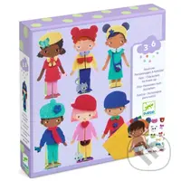 Mäkké šaty. Obliekanie 12 postáv plstennými nálepkami