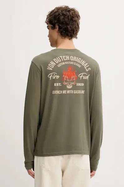 Bavlněné tričko s dlouhým rukávem Von Dutch