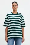 Tričko adidas Originals Striped Ss Tee dámské, zelená barva, KF2322