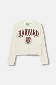 Dětské bavlněné tričko s dlouhým rukávem United Colors of Benetton