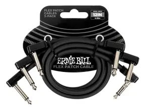 Ernie Ball Flex Patch Cable 12" Black 3-Pack