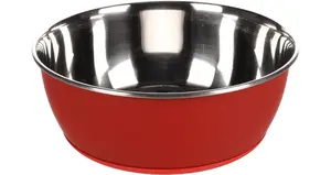 Flamingo Tobias kovová miska pro psy - červená 300 ml - A: 13 cm, B: 4,5 cm, C: 9 cm