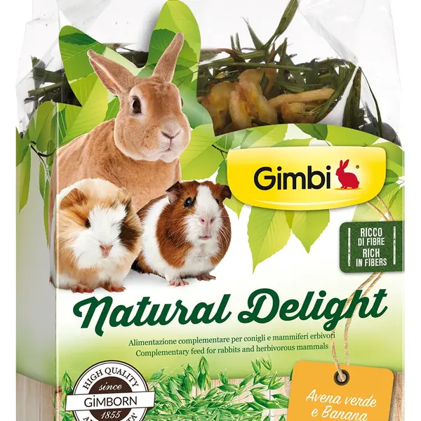 Gimbi Natural Delight - ovsená tráva a banán 100 g