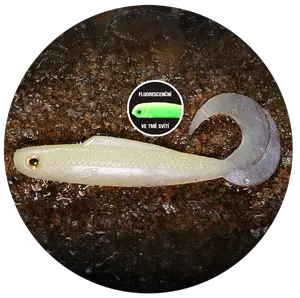 Redbass gumová nástraha twister kixter lemon uv glow - l 100 mm