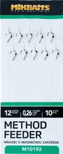 Mikbaits method feeder návazce s nekonečnou zarážkou 10ks - velikost 12