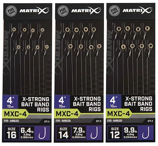 Matrix návazec mxc-4 4” x-strong bait band rigs - velikost háčku 12 nosnost 4,5 kg