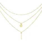 Troli Trojitý pozlacený náhrdelník