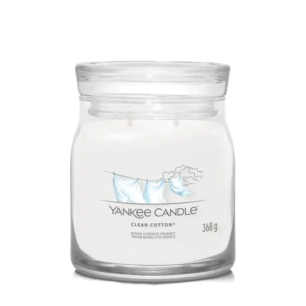 Yankee Candle Aromatická svíčka Signature sklo střední Clean Cotton 368 g