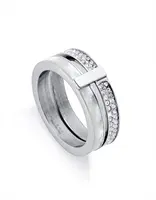 Viceroy Třpytivý ocelový prsten s kubickými zirkony Chic 1393A01 56 mm
