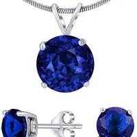 Silvego Stříbrný set šperků s křišťálovým sklem JJJS8TM1 (náušnice, přívěsek)