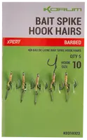 Korum návazec bait spike hook hairs barbed 5 ks - velikost háčku 12