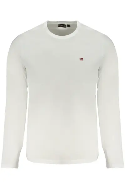 Biele tričko s dlhým rukávom NAPAPIJRI