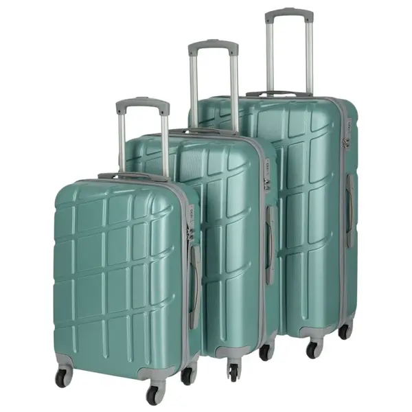 Cestovní plastový kufr Ormi Dakota velikost SADA, světle modrý