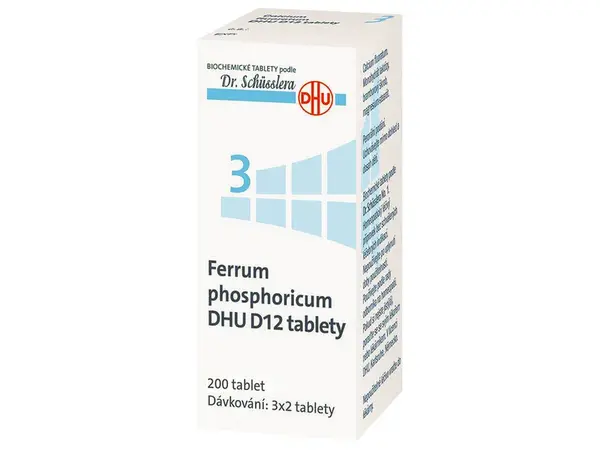 Ferrum Phosphoricum DHU D6(D12) 200 neobalených tablet