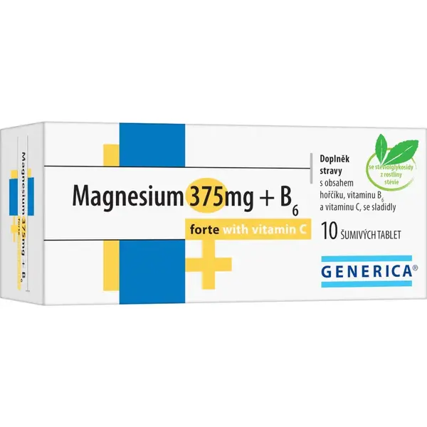 Magnesium 375mg+b6 Forte+vit.c Eff.tbl.10 Generica