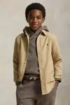 Dětská bavlněná košile Polo Ralph Lauren béžová barva, 323858909022