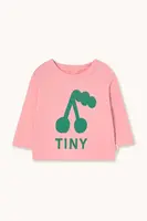 Dětské bavlněné tričko s dlouhým rukávem Tinycottons CHERRY GRAPHIC BABY TEE růžová barva, AW25-324