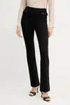 Kalhoty Marciano Guess GWEN dámské, černá barva, zvony, high waist, 5YGB10 7160A