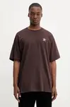 Bavlněné tričko adidas Originals Essentials pánské, hnědá barva, KT0780