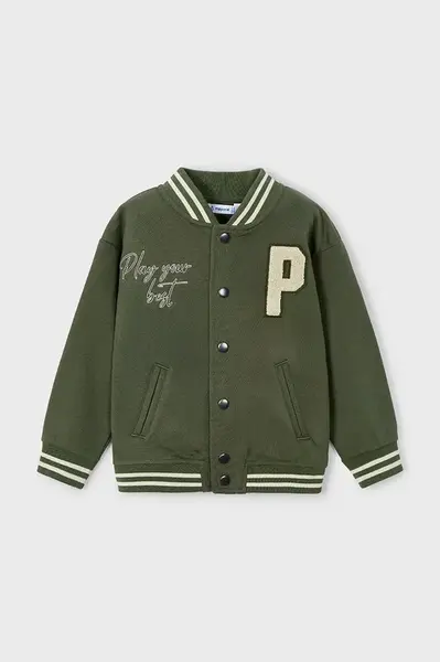 Dětská mikina Mayoral zelená barva, s aplikací, 4424