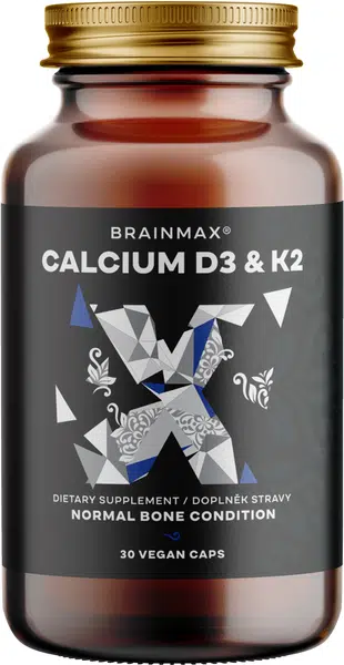 BRAINMAX Vápník s vitamínem D3 & K2 30 kapslí