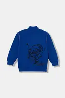 Dětská bavlněná mikina United Colors of Benetton modrá barva, s aplikací, 3NBMG5042