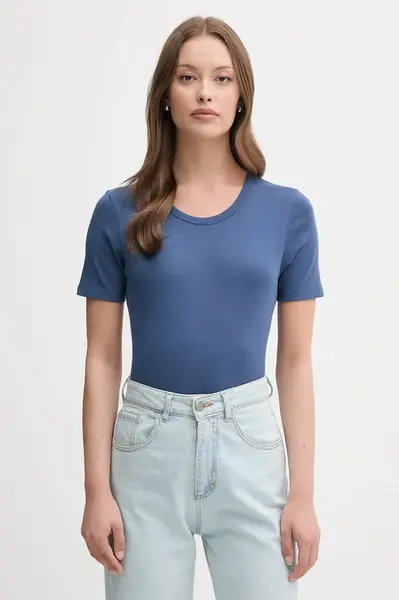 Bavlněné tričko United Colors of Benetton dámské, fialová barva, 3GA2E16A0