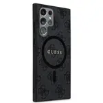 Zadní kryt Guess PU Leather 4G Colored Ring MagSafe pro Samsung Galaxy S24 Ultra, black