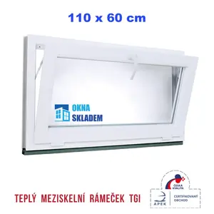 Plastové okno | 110 x 60 cm (1100 x 600 mm) | bílé | sklopné