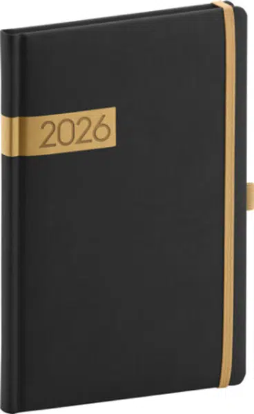 Týdenní diář 2026 Twill 2026 černo-zlatý