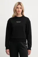 Bavlněná mikina Armani Exchange dámská, černá barva, s potiskem, XW001451 AF10830