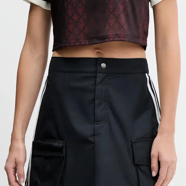 Sukně adidas Originals Cargo Miniskirt černá barva, mini, áčková, JJ3087