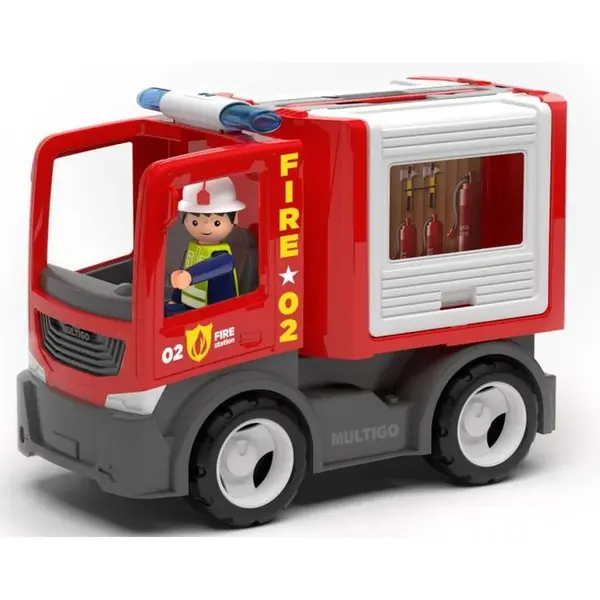 Eco MultiGO Fire Multikorbička s hasičom Auto s Igráčkom