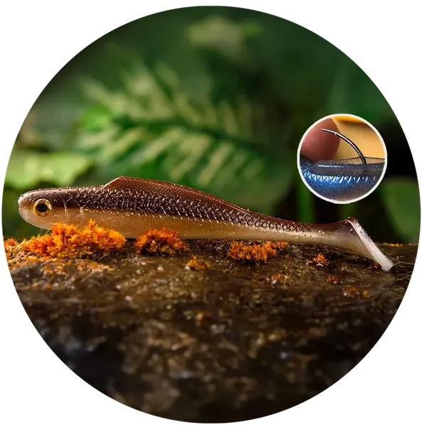 Redbass gumová nástraha ripper kicker brown/silver - xx 155 mm 23 g