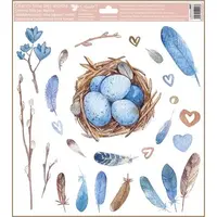 Anděl Okenná fólia Hniezdo s vajcami 30 x 33,5 cm