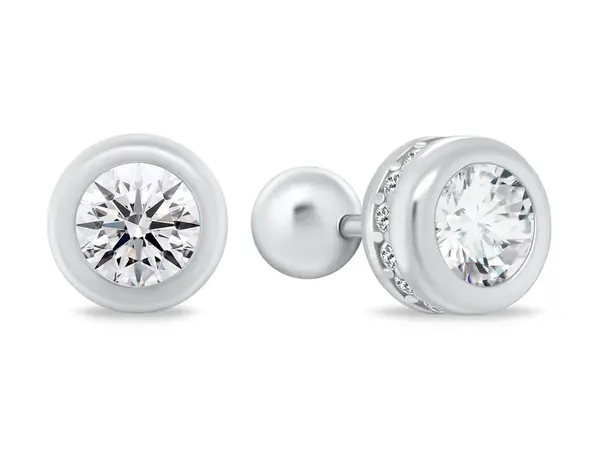 Brilio Silver Strieborné náušnice s čírymi zirkónmi EA17 0,7 cm