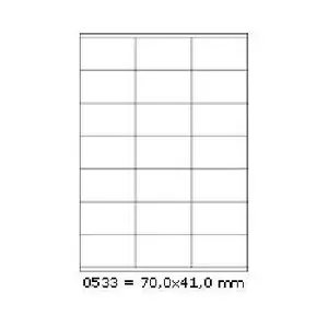 Samolepiace etikety 70 x 41 mm, 21 etikiet, A4, 100 listov