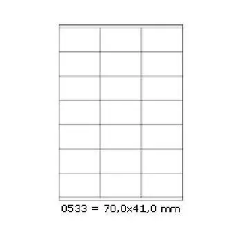Samolepiace etikety 70 x 41 mm, 21 etikiet, A4, 100 listov