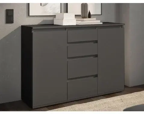 Komoda so 4 šuplíkmi Brest, 119 cm, antracitová%