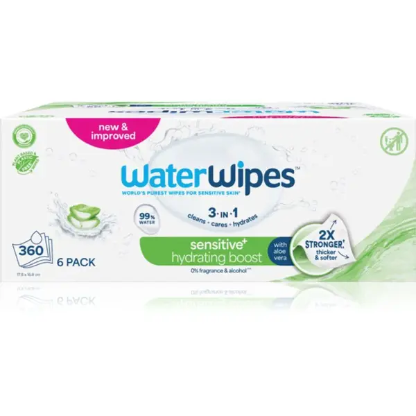 WaterWipes Hydrating Clean osviežujúce vlhčené obrúsky 6x60 ks