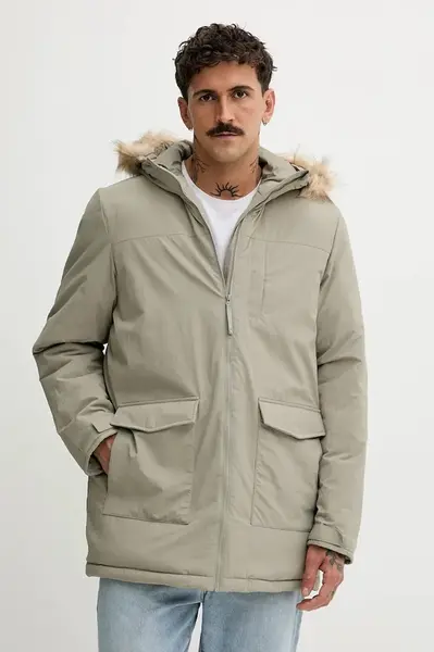 Bunda adidas Paveric zelená barva, zimní, JX7747