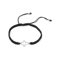 Cross Alloy Connector Charms Braided Bracelets