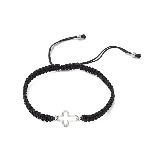 Cross Alloy Connector Charms Braided Bracelets