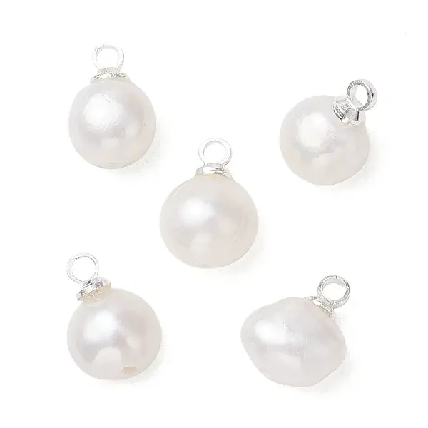 Natural Cultured Freshwater Pearl Two Sides Polished Charms