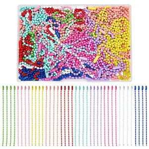 150Pcs 10 Colors Spray Painted Iron Ball Chains